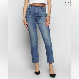 REFORMATION Liza Ultra High Rise Straight Cropped Button fly Jeans size 28 NWT